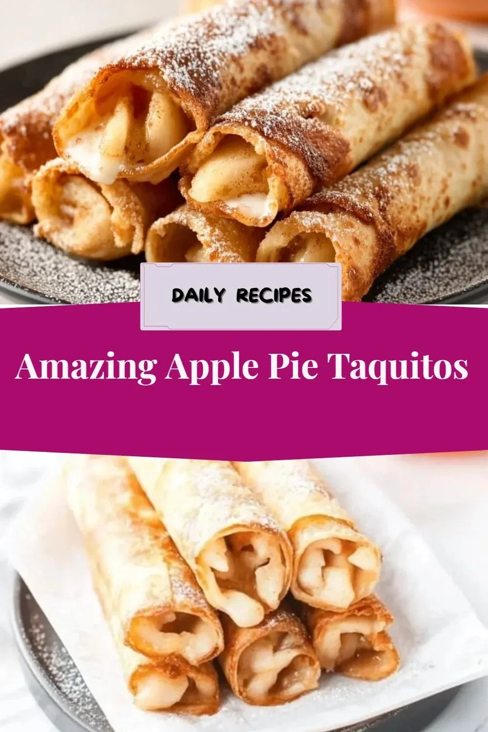 Amazing Apple Pie Taquitos filled with sweet apple filling and crispy texture