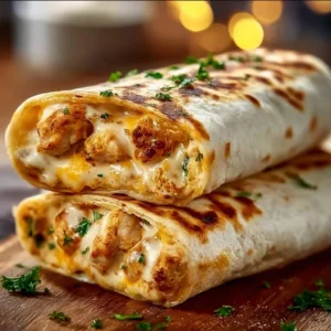 Delicious Chicken Wings Wrap with crispy wings and fresh toppings