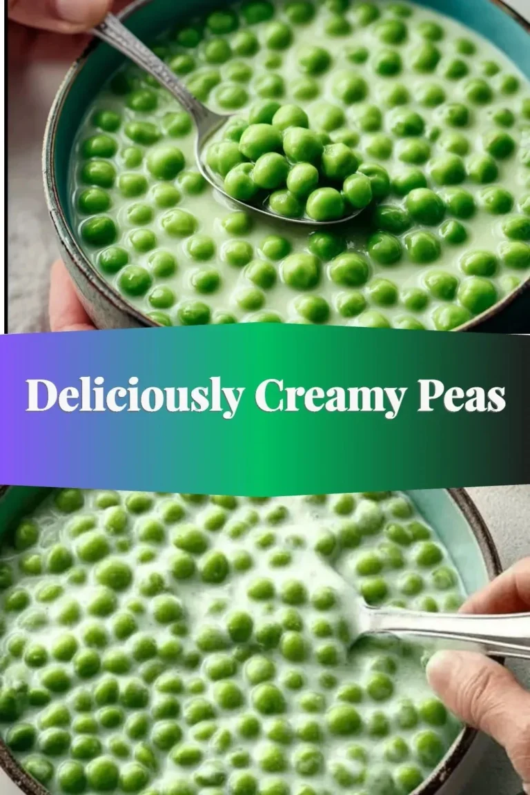 A bowl of deliciously creamy peas served as a side dish