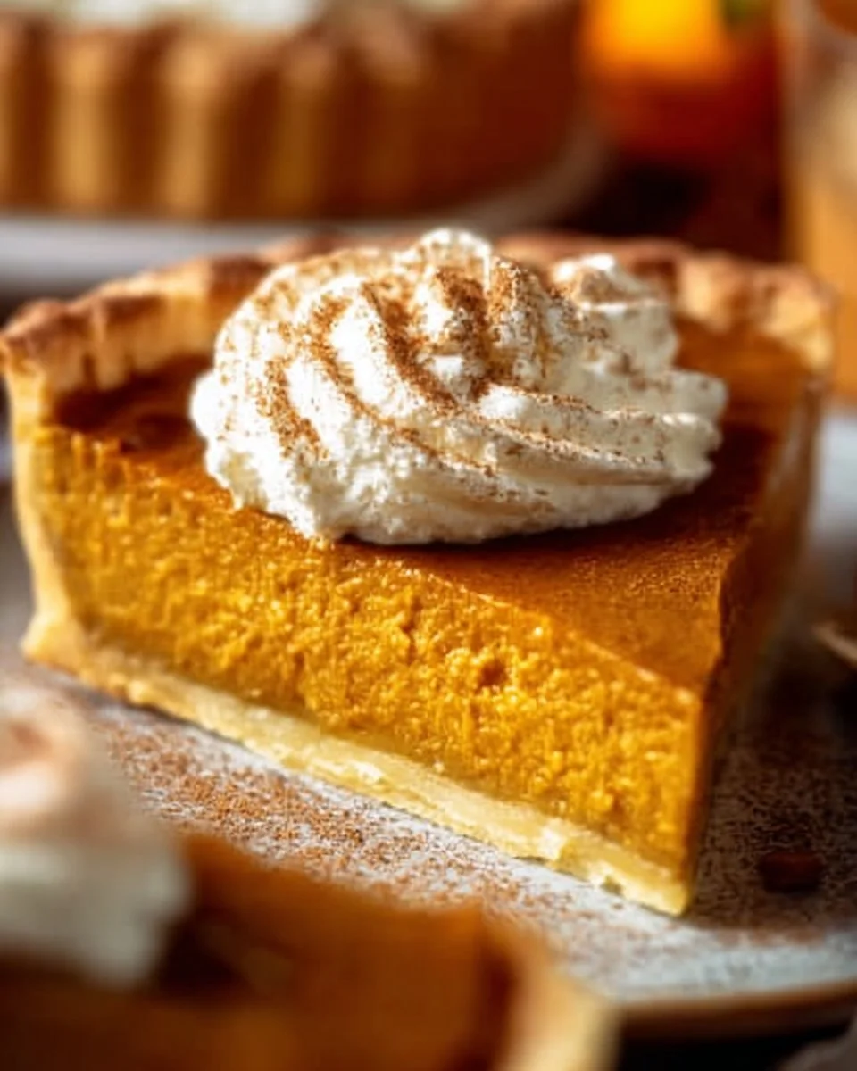 Easy pumpkin pie with creamy filling and flaky crust.