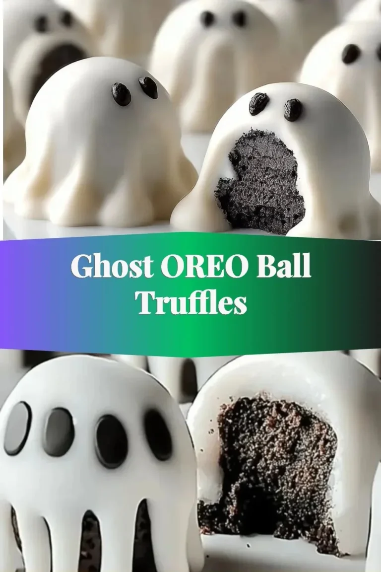 Ghost OREO Ball Truffles decorated for Halloween