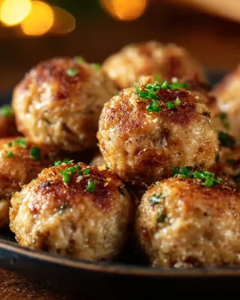 Homemade holiday turkey stuffing balls with herbs and spices