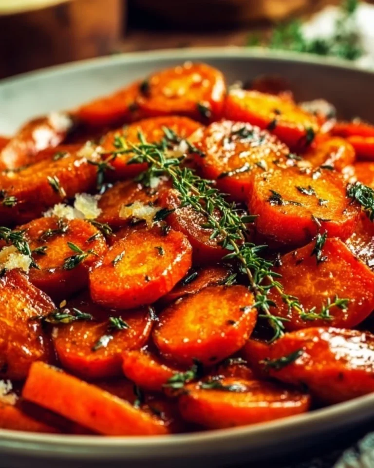 Honey Garlic Butter Roasted Carrots dish served in a bowl