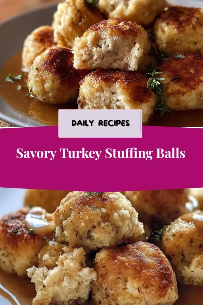 Savory Turkey Stuffing Balls served in a festive dish