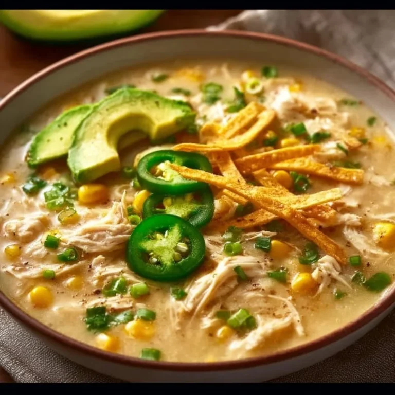 Delicious white chicken chili cooking in a crockpot, perfect for easy meals.