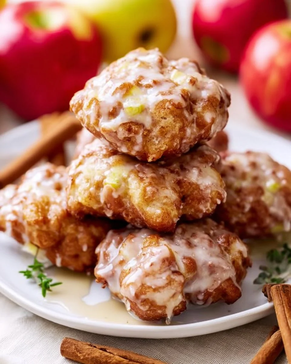 Delicious Air Fryer Applesauce Fritters on a plate, ready to enjoy.