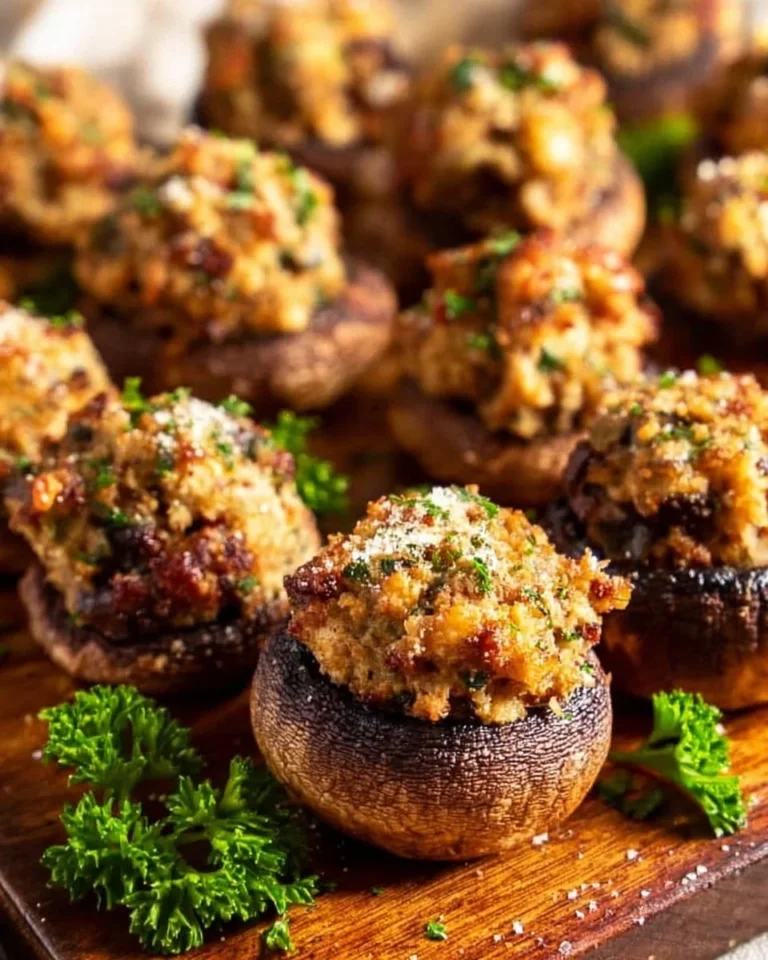 Air Fryer sausage stuffed mushrooms, a delicious appetizer dish