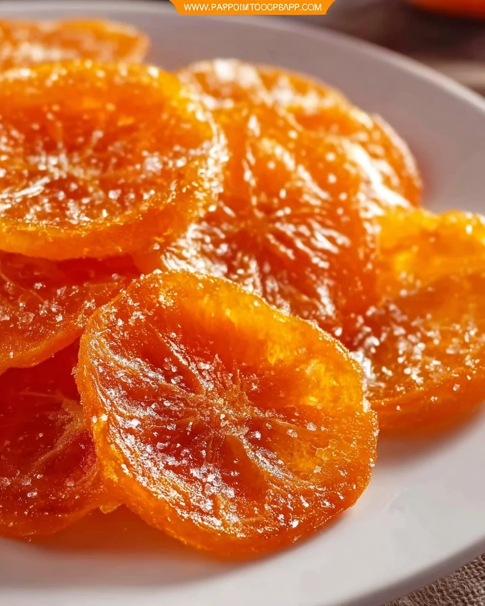 Delicious homemade candied orange slices, perfect for desserts and snacking.