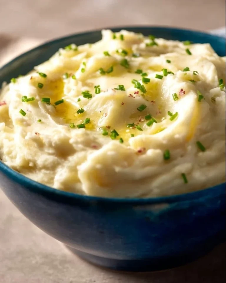 Delicious garlic smashed potatoes served in a bowl, garnished with herbs.