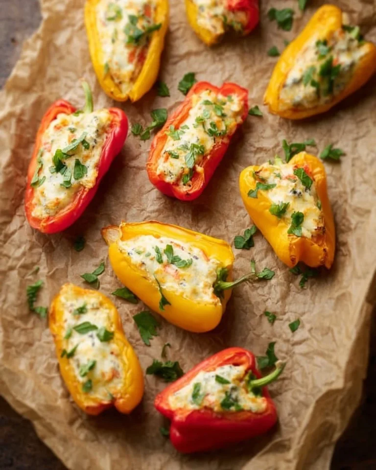 Stuffed mini sweet peppers filled with flavorful ingredients