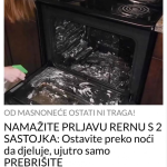NAMAŽITE PRLJAVU RERNU S 2 SASTOJKA: Ostavite preko noći da djeluje, ujutro samo PREBRIŠITE