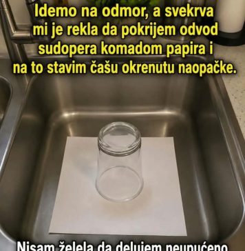 Zašto mnogi prije odlaska na odmor pokriju odvod sudopera čašom i komadom papira? Stari trik koji i danas ima smisla Zašto mnogi prije odlaska na odmor pokriju odvod sudopera čašom i komadom papira? Stari trik koji i danas ima smisla - featured image