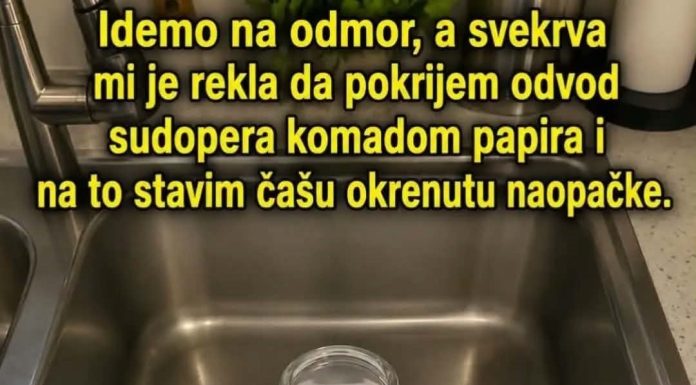 Zašto mnogi prije odlaska na odmor pokriju odvod sudopera čašom i komadom papira? Stari trik koji i danas ima smisla Zašto mnogi prije odlaska na odmor pokriju odvod sudopera čašom i komadom papira? Stari trik koji i danas ima smisla - featured image